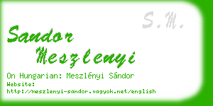 sandor meszlenyi business card
